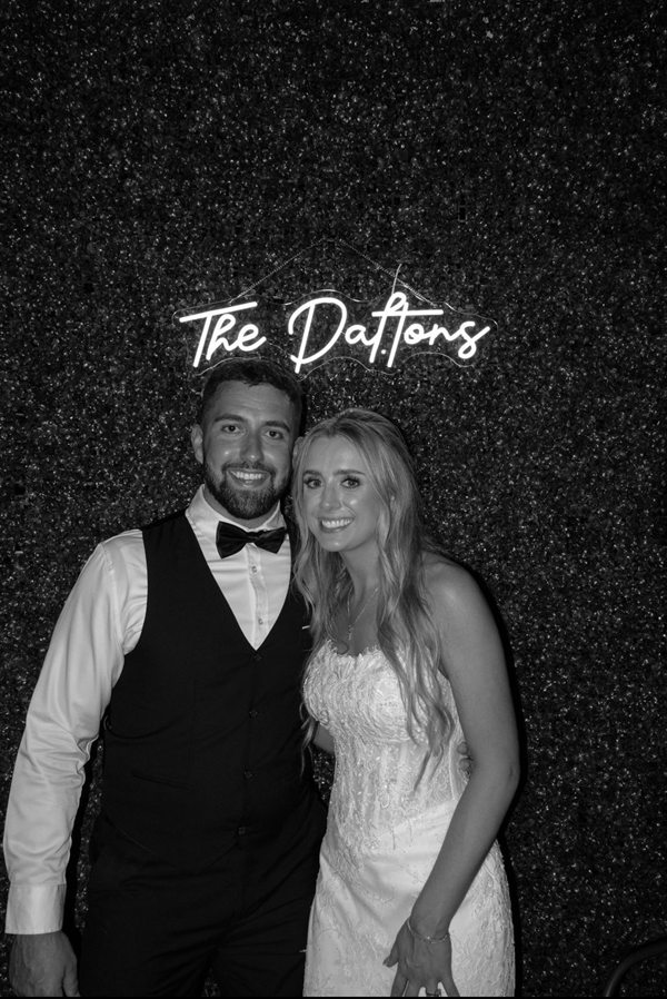 Chase Dalton and his wife on their wedding day